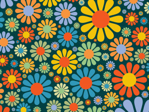 colorful mod flowers wallpaper