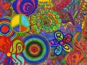 psychedelic peace sign wallpaper