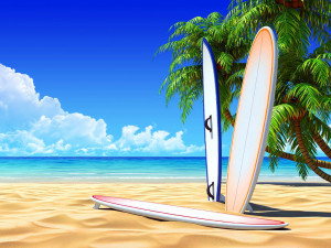 surfboards on beach